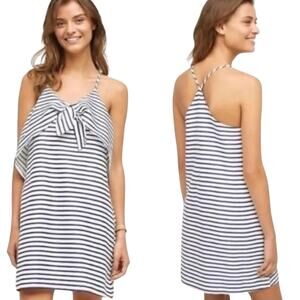 Maeve Nautical Navy and White Boat Dress Layered Racerback Coastal Beach AA11
